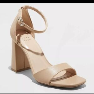 Women's A New Day Size 9 Shelly Heels w/Memory Foam 3.75" Block Heel Ankle Strap
